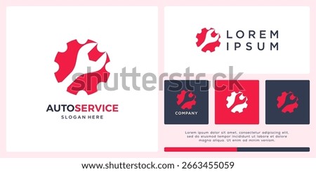 Auto service logo design with wrench and gear