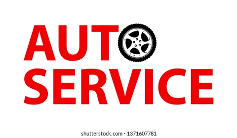 Auto Service Logo emblem isolated on white color. Vector illustration for Car repair mechanic station in EPS10.