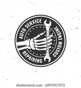 Auto service logo, emblems, badges and icons. Vector. Service car repair, restoration and car club design elements.