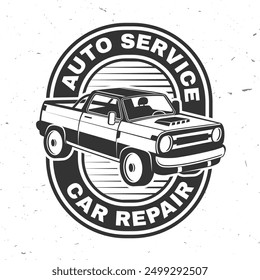 Auto Service Logo, Embleme, Abzeichen und Symbole. Vektor. Service Auto Reparatur, Restaurierung und Auto Club Design-Elemente.