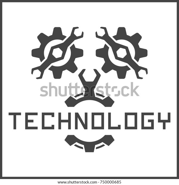 Auto\
service logo template. Wrench and gear.\
Technology.