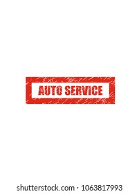 Auto service red stamp