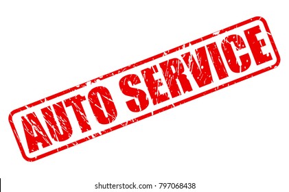 AUTO SERVICE red stamp text on white