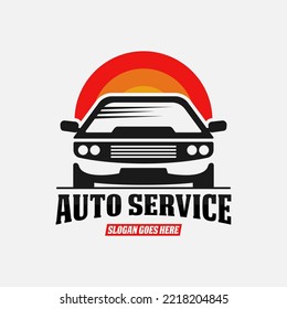 Auto service and repair car logo design vector, best for custom garage shop tuning premium vector template