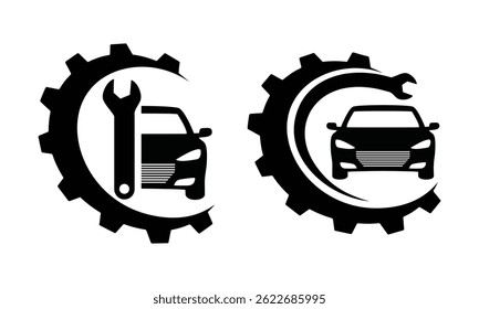 Auto service sign. Car repair logo vector icon template