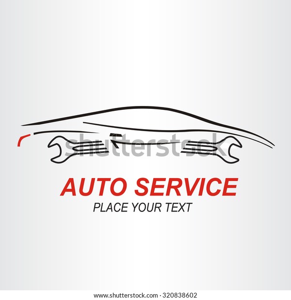 Auto service
sign with car silhouette and
spanner