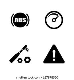 Auto service. Simple Related Vector Icons Set for Video, Mobile Apps, Web Sites, Print Projects and Your Design. Black Flat Illustration on White Background.