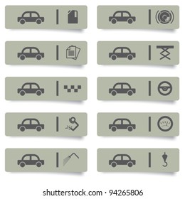 auto service stickers and icons set for web design and high quality print