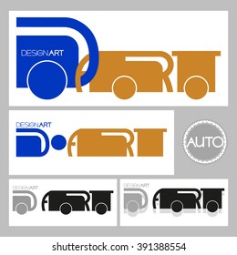 Auto service symbol,design,art.
Text meaningful symbol, different color and design solution.