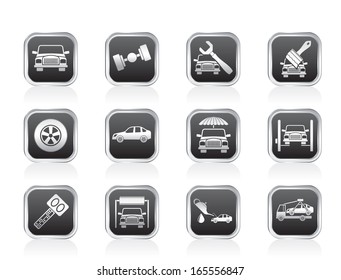 auto service and transportation icons - vector icon set