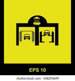 Auto service vector black icon. Isolated illustration. Business picture.