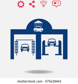 Auto service vector icon on grey background.