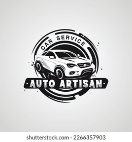 Auto service vector logo, badge, label, emblem. Template for a car repair shop.