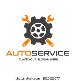 Auto service vector logo template. This design use tire symbol. Suitable for car.