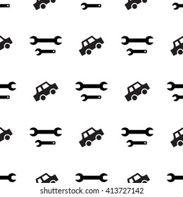 Auto service  vector seamless pattern. Car repair background for 