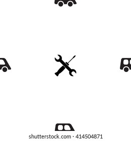 Auto service  vector seamless pattern. Car repair background for 