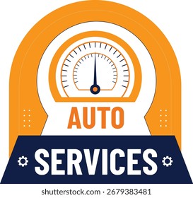 Insignia de servicios automáticos con el icono del velocímetro