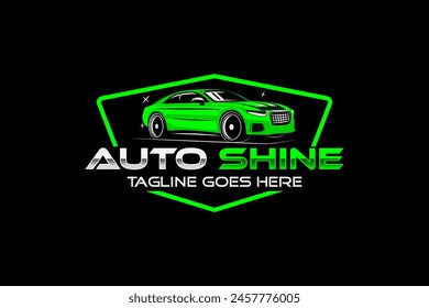 Auto shine logo, car detailing logo, car icon logo, car shop, car repair logo.