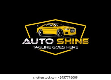 Auto shine logo, car detailing logo, car icon logo, car shop, car repair logo.