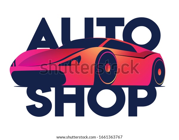 Auto shop car design logo
vector