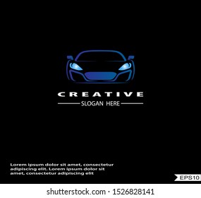 Auto shop car logo design with concept sports vehicle icon vector.