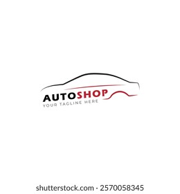 Auto shop car logo design template vector