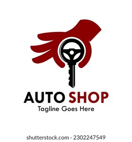 Auto shop design logo template illustration