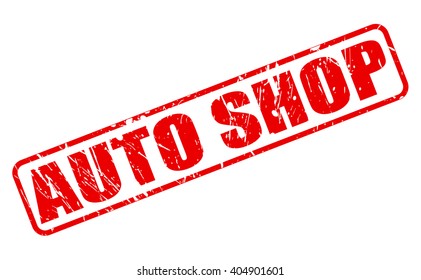 AUTO SHOP red stamp text on white