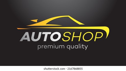 Logo del vector de taller automático aislado en el fondo negro para el servicio, detallando, reparando, sintonizando, lavando auto aislado en fondo blanco. Sellos, banners y elementos de diseño para su negocio. 10 pasos
