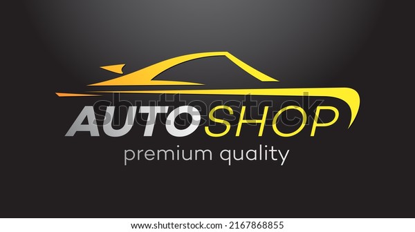 Auto shop vector logo isolated on black background\
for service, detailing, repair, tuning, car washing isolated on\
white background. Stamps, banners and design elements for you\
business. 10 eps