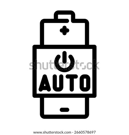 auto shut off line icon vector. auto shut off sign. isolated contour symbol black illustration