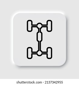 Auto simple icon vector. Flat desing. Neumorphism design.ai