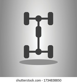 Auto simple icon vector with shadow. Flat desing