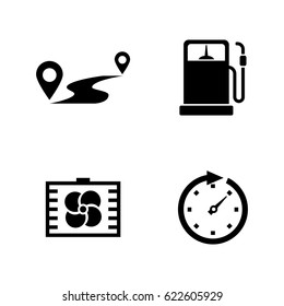 Auto. Simple Related Vector Icons Set for Video, Mobile Apps, Web Sites, Print Projects and Your Design. Black Flat Illustration on White Background.