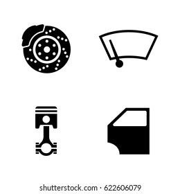 Auto. Simple Related Vector Icons Set for Video, Mobile Apps, Web Sites, Print Projects and Your Design. Black Flat Illustration on White Background.