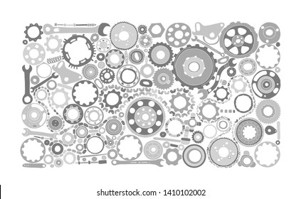 Auto spare parts and gears, background for your design