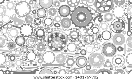 Auto spare parts and gears, seamless pattern for your design