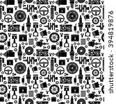 Auto spare parts seamless pattern. Car repair icons background. Vector illustration EPS10.