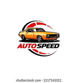 auto speed - american muscle car logo vector