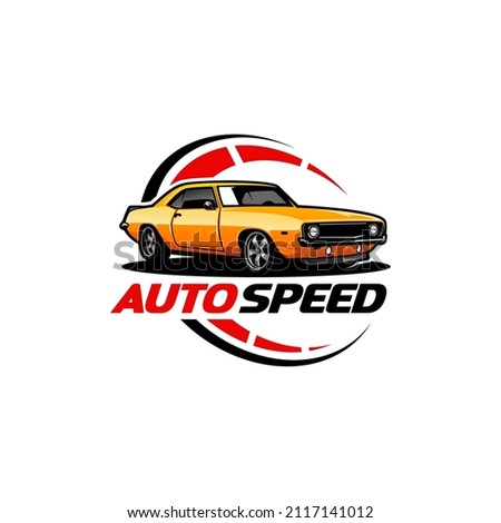 auto speed - american muscle car logo vector