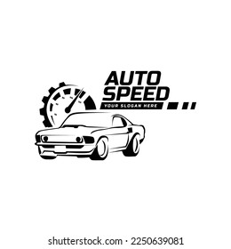 Plantilla de diseño de logotipo de marca de velocidad automática