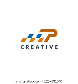 Auto speed letter P logo template vector illustration