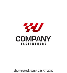 Auto speed letter U logo template vector illustration