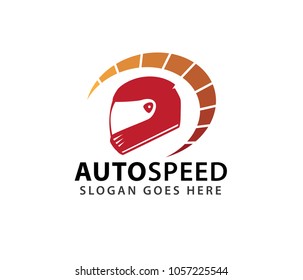 auto speed motorcycle rider workshop club vector logo design template