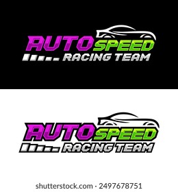 Auto speed racing team logo design collection for logo, banner, tshirt, sticker, community and more