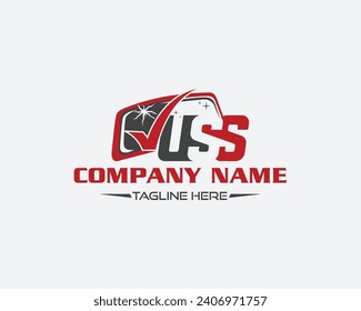 Auto speed sport car logo design template