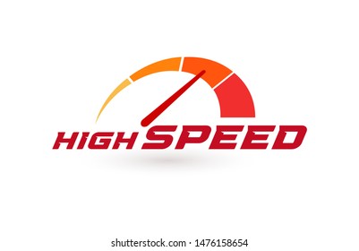 Auto speedometer or business speedometer icon template. Isolated vector illustration. 