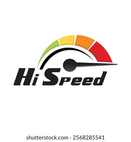 Auto speedometer or business speedometer icon template. with typography with vector 