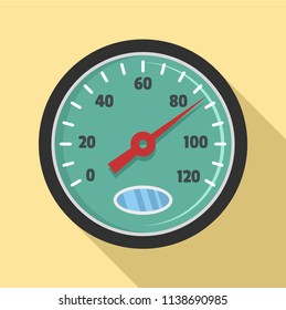 Auto speedometer icon. Flat illustration of auto speedometer vector icon for web design