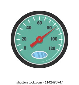 Auto speedometer icon. Flat illustration of auto speedometer vector icon for web isolated on white